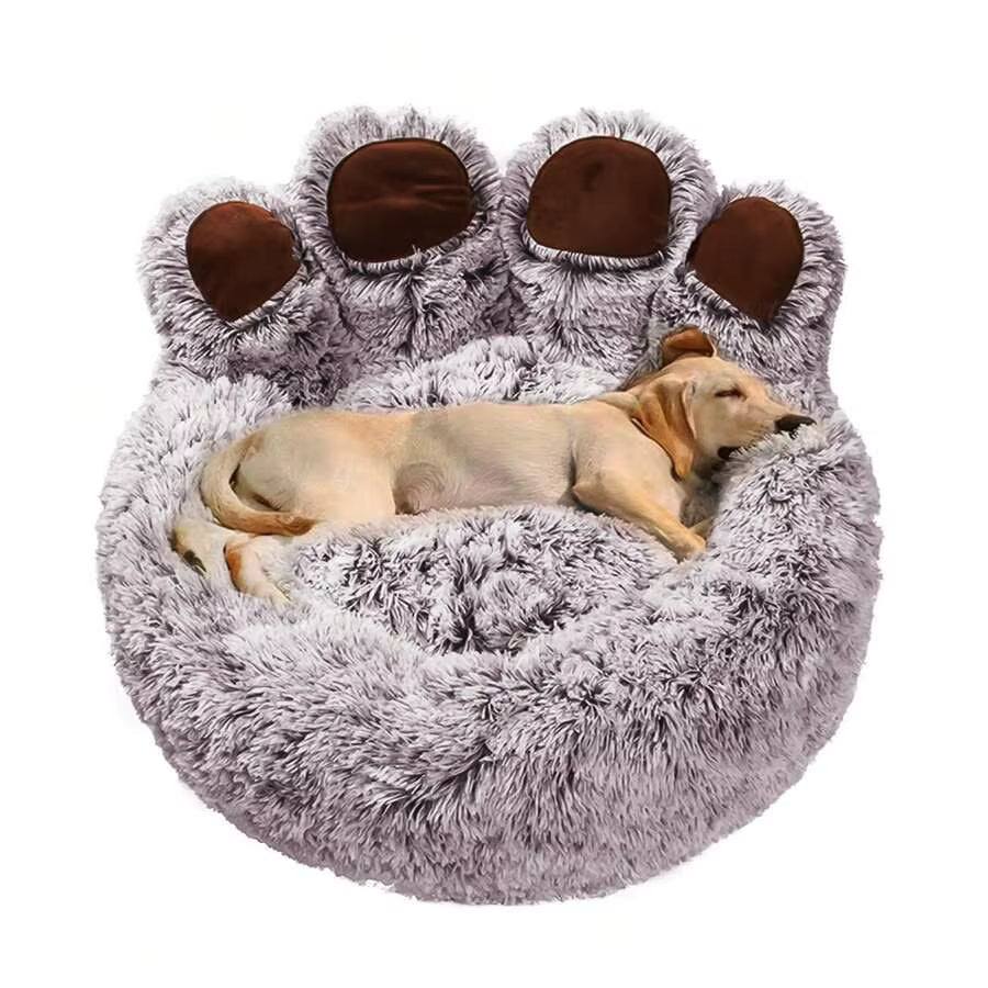 Winter Hot Cute Bear Paw Shaped Pet Bed,Warm and Comfortable Soft Dog round Bed.