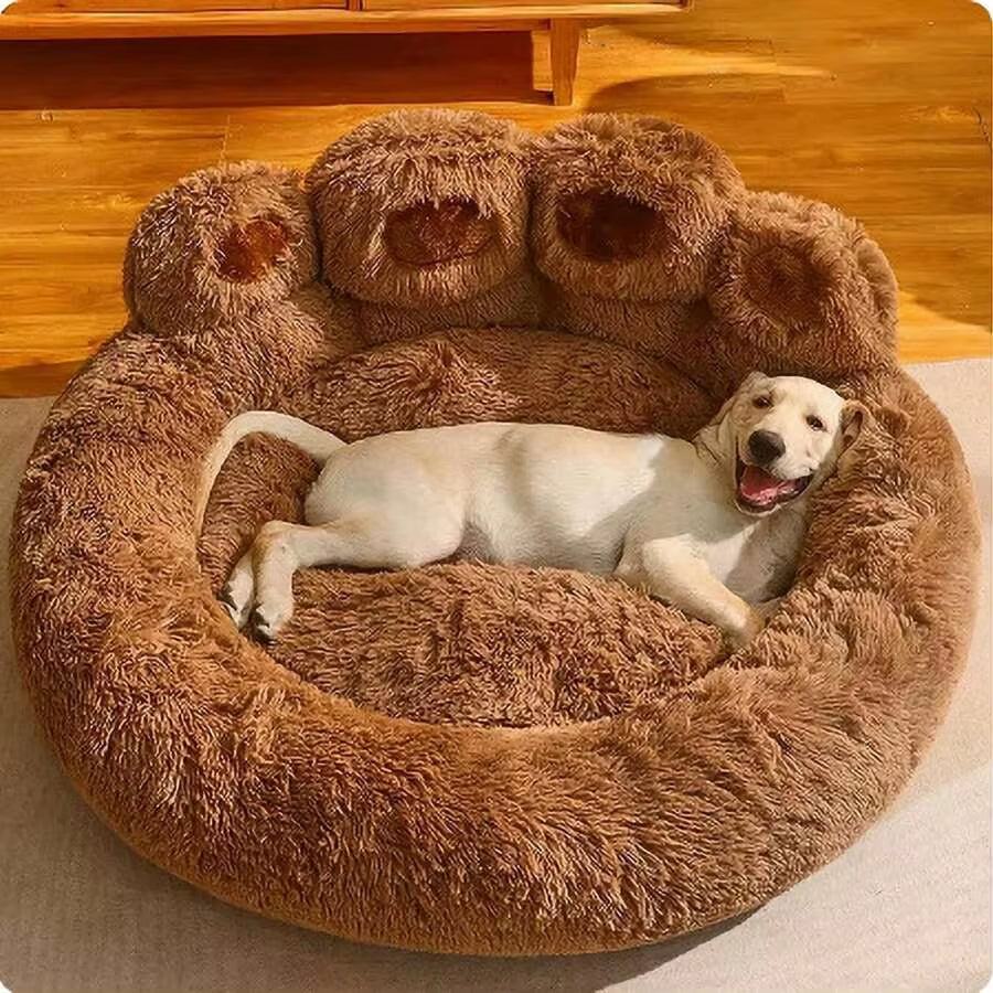 Winter Hot Cute Bear Paw Shaped Pet Bed,Warm and Comfortable Soft Dog round Bed.
