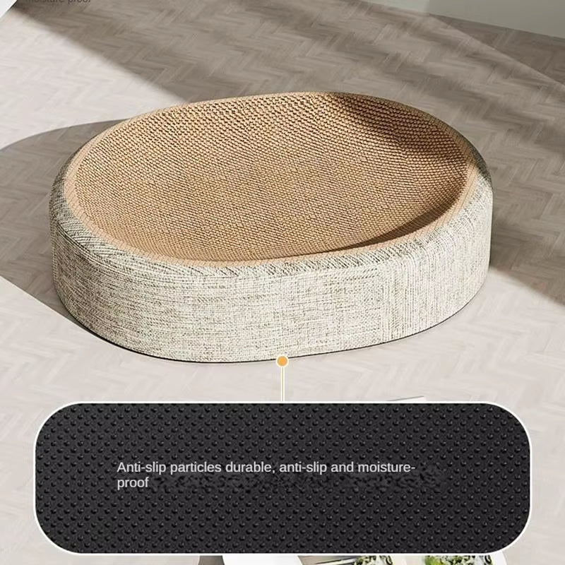 2In1 Cat Scratching Board Protect Furniture Grinding Claw Toys Oval Sisal Weaving Wear-Resistant Cat Nest Cat Accessories