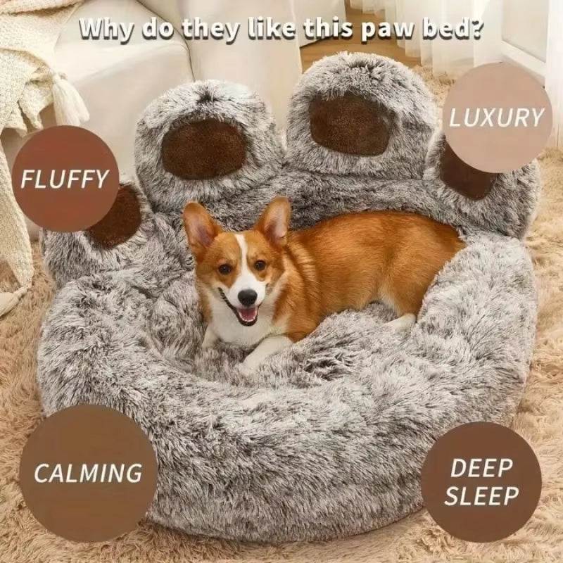 Winter Hot Cute Bear Paw Shaped Pet Bed,Warm and Comfortable Soft Dog round Bed.