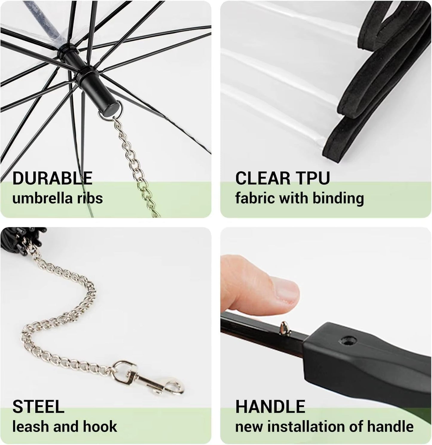 Multi Functional Pet Leash Transparent Dog Umbrella Detachable Rainy Day Dog Walking Umbrella Leash Small Pet Leash