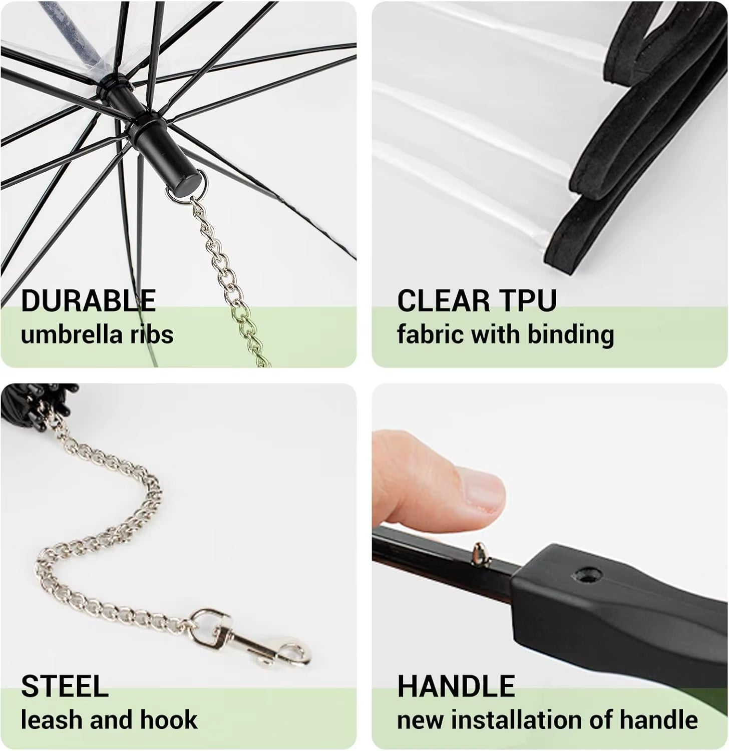 Multi Functional Pet Leash Transparent Dog Umbrella Detachable Rainy Day Dog Walking Umbrella Leash Small Pet Leash