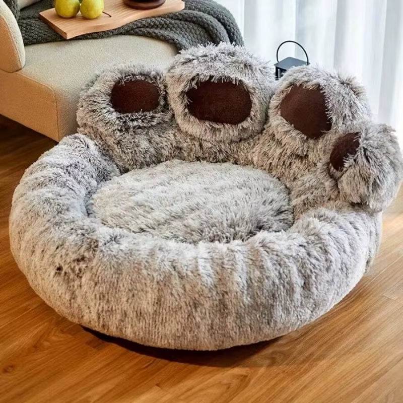Winter Hot Cute Bear Paw Shaped Pet Bed,Warm and Comfortable Soft Dog round Bed.